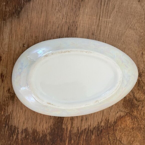 Vintage Porcelain Egg Trinket Box Hand Painted Floral Cottagecore Dresser Decor - Picture 6 of 12